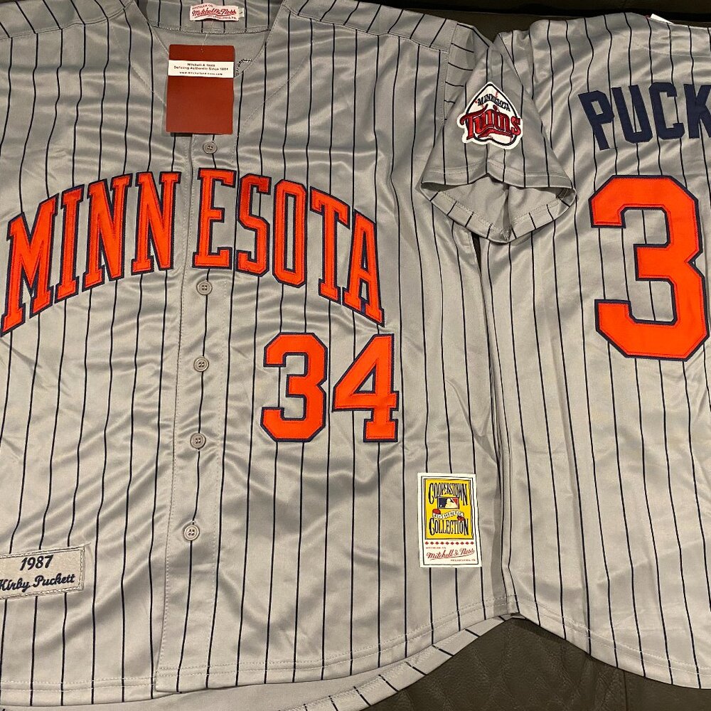 MINNESOTA TWINS KIRBY PUCKETT Men's JERSEY Sz M,L,XL,2XL NWT By Mitchell & Ness - Picture 5 of 6